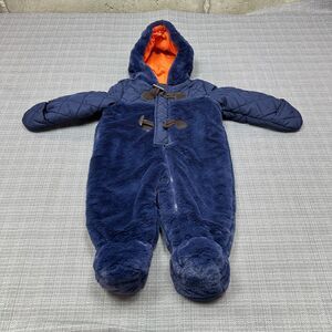 Rothschild Snowsuit 6-9 months Blue Fuzzy Cute Insulated Toggle Zip‎ Closure